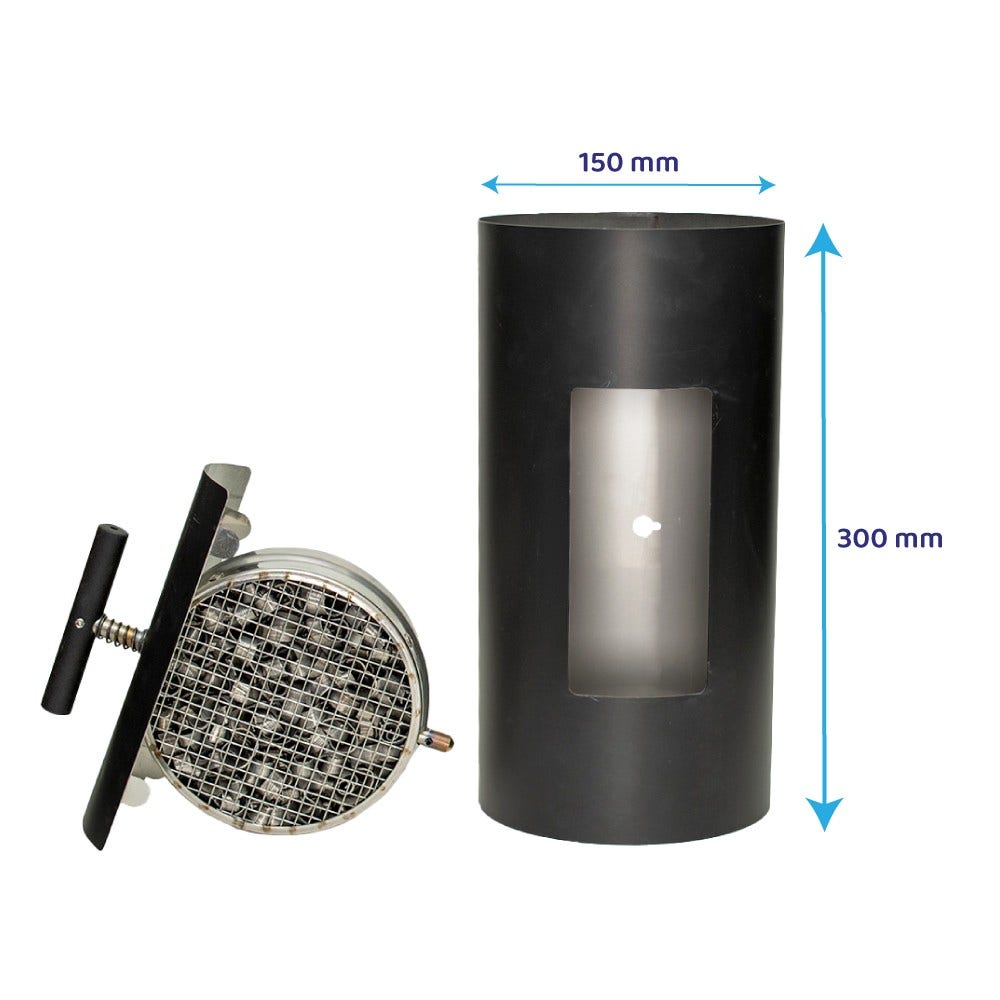 ABCAT® Filtro fumi per stufa a legna Ø150x300x2mm Nero