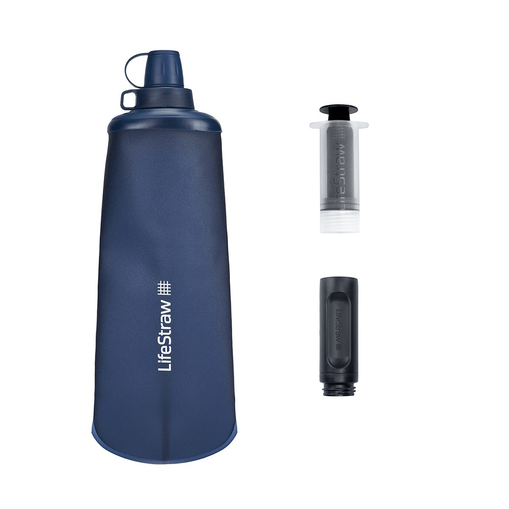 LifeStraw Peak Series Borraccia pieghevole a compressione (650ml) Blu Montagna