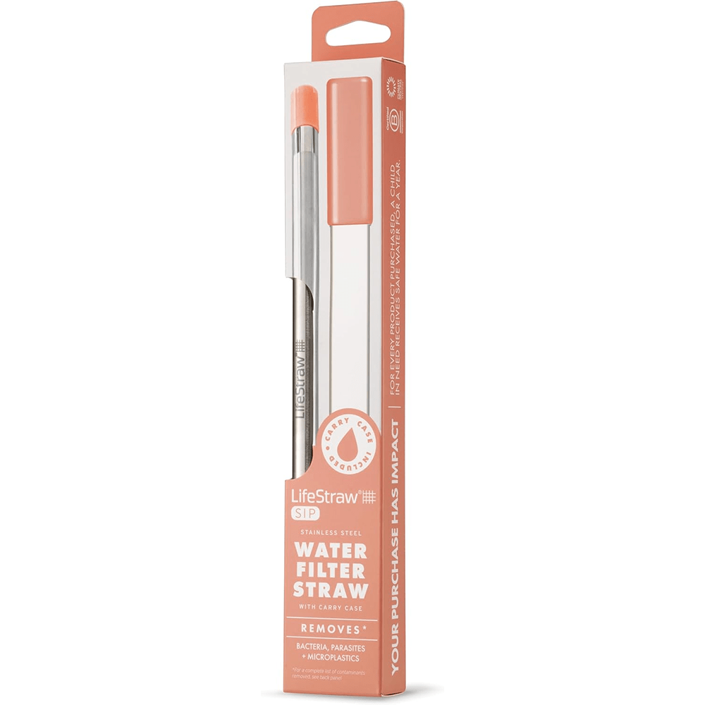 LifeStraw Sip Filtro a cannuccia in acciaio inox Rosa albicocca