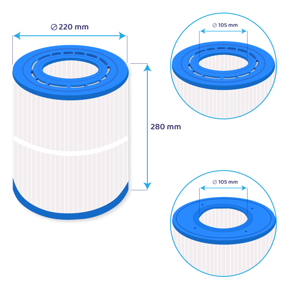 Filtro a cartuccia per piscina compatibile con Sta-Rite 35TX / 35TXR / 35GPM-TX