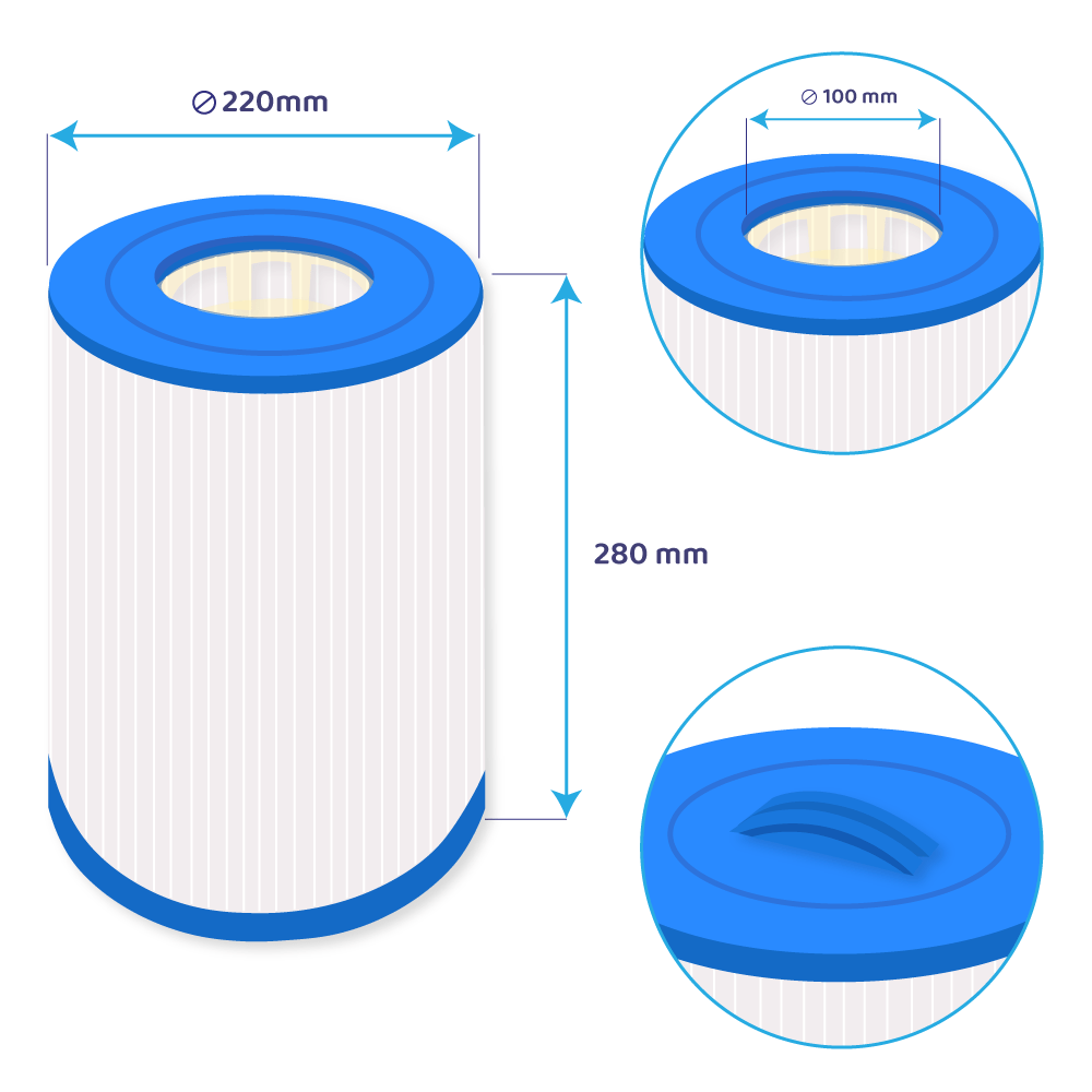 Filtro a cartuccia per piscina compatibile con Hayward CX400RE / HW400 / C-8340