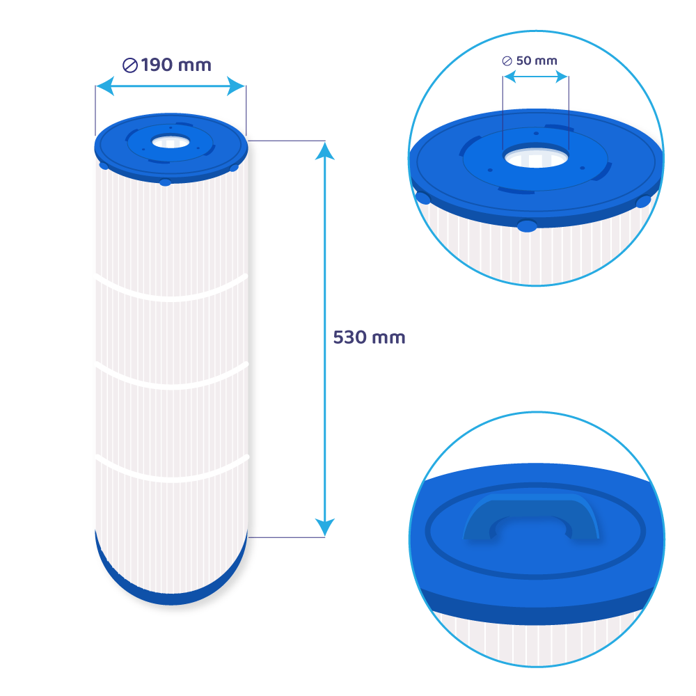 Filtro a cartuccia per piscina compatibile con Weltico C5 / 62615