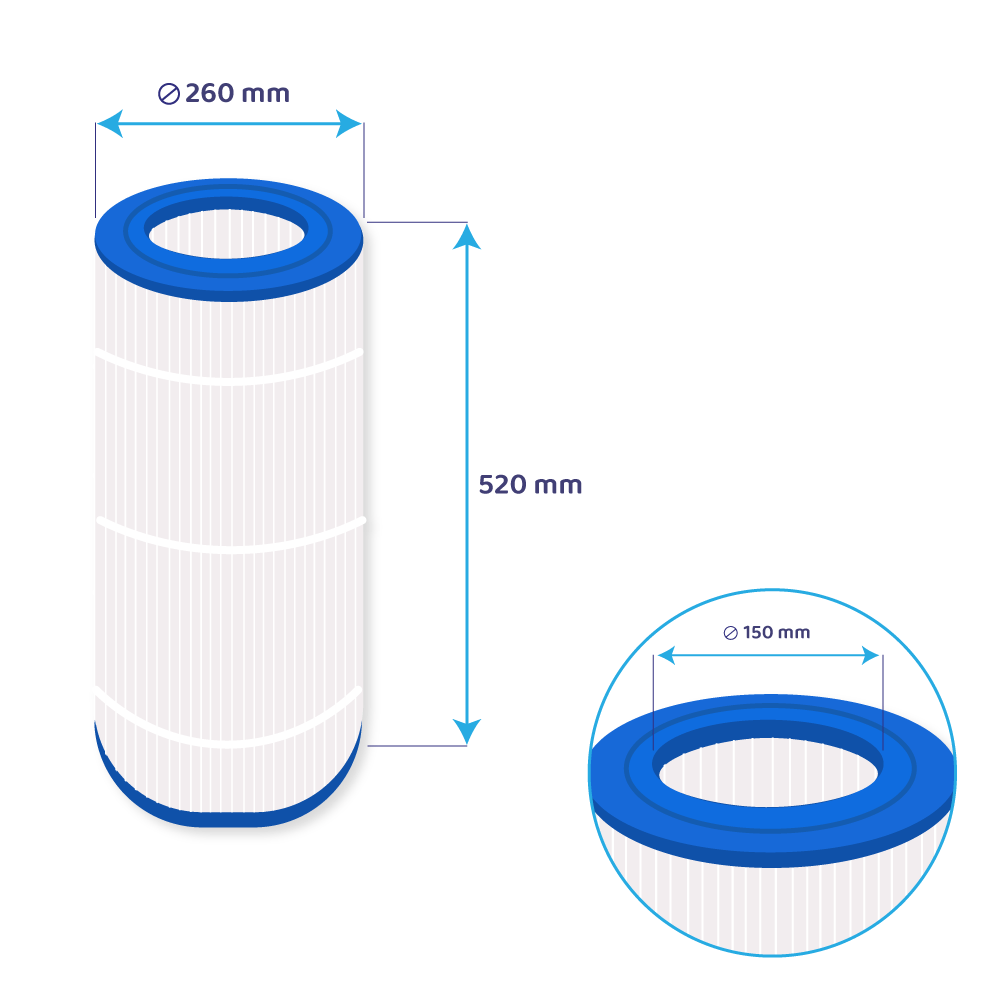 Filtro a cartuccia per piscina compatibile con Waterair CFR100 / WFR100 / PJ100