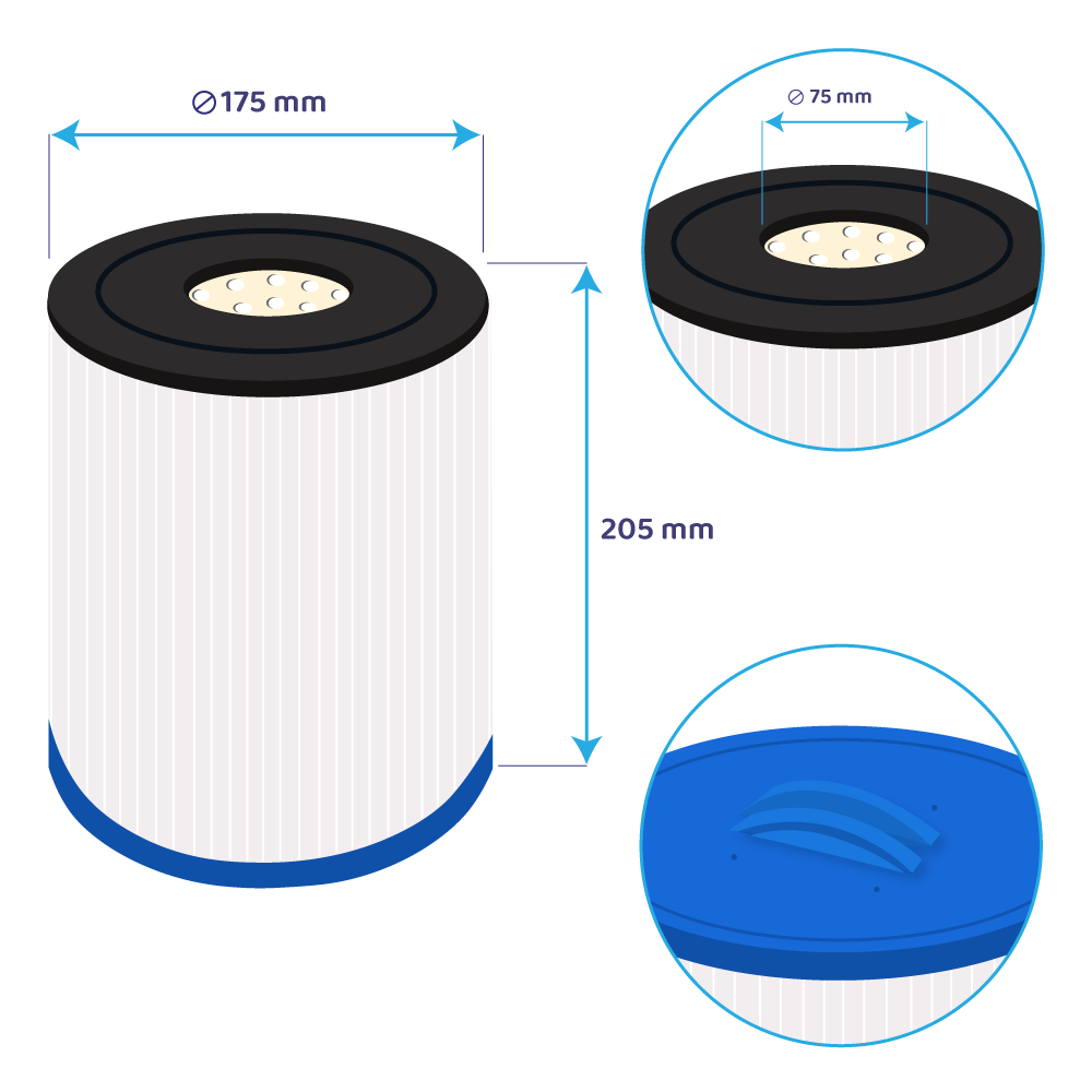 Filtro a cartuccia per piscina compatibile con Filtrinov FB12