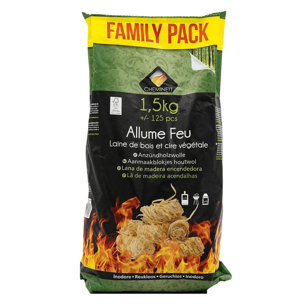 Accendifuoco in lana di legno 1,5 kg Cheminett – 100 % naturale