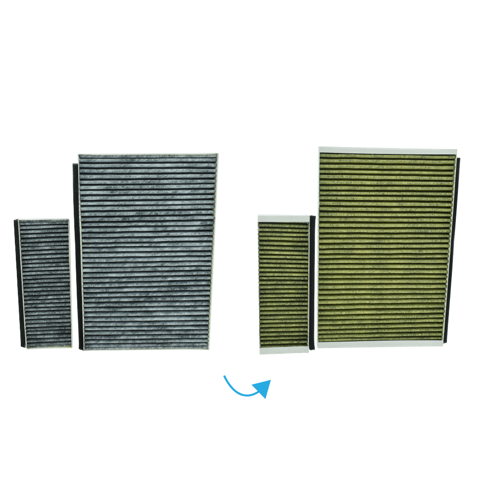 Filtro a carboni attivi (2 pz.) compatibile con Junker CleanAir Plus JD66LF60 / JD68LF60 / JD69LF60