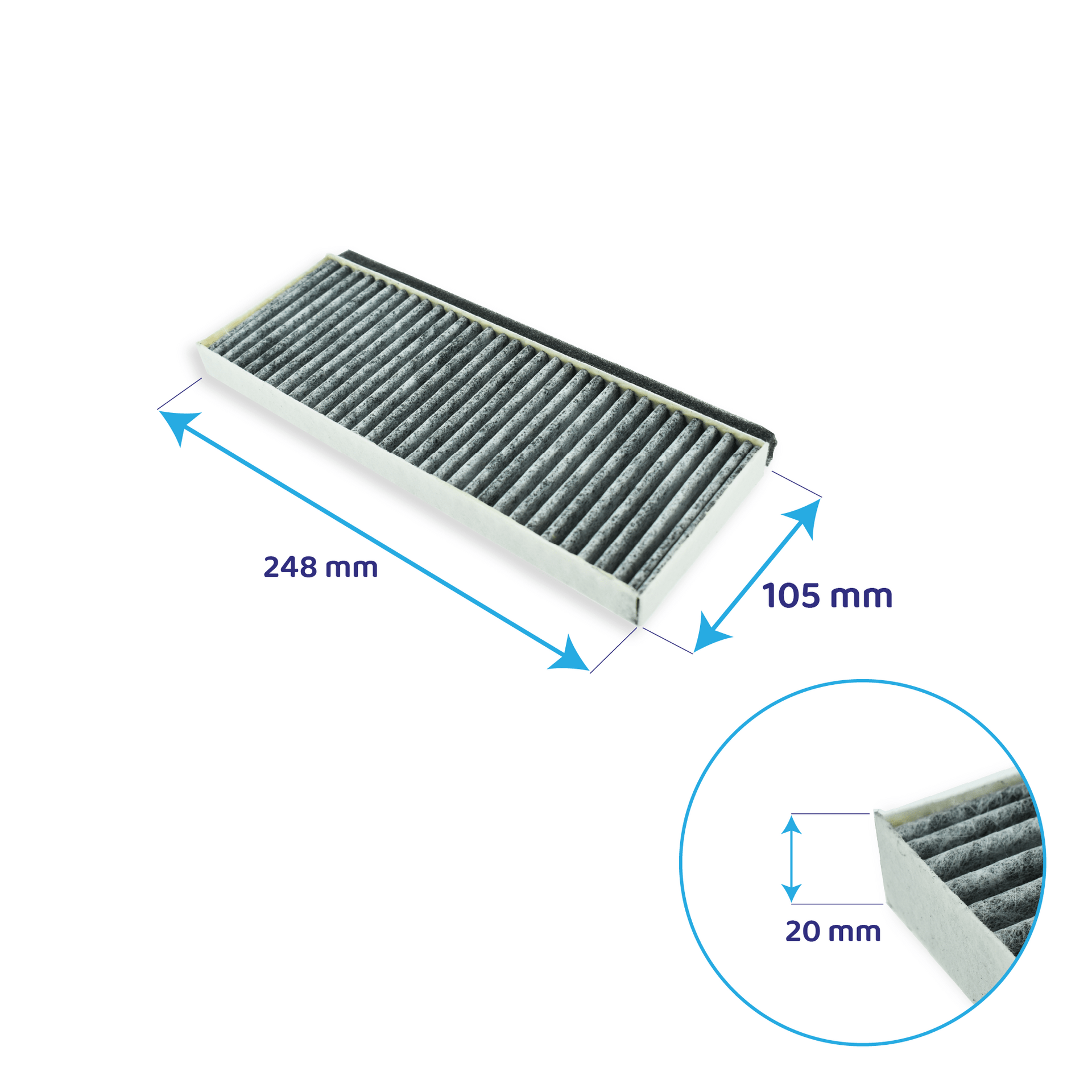 Filtro a carboni attivi (2 pz.) compatibile con Junker CleanAir Plus JD66LF60 / JD68LF60 / JD69LF60