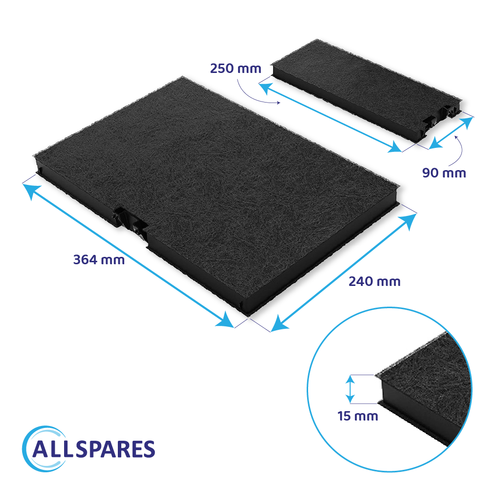 Filtro a carboni attivi (2 pz.) compatibile con Gaggenau 17000965 / 11018700
