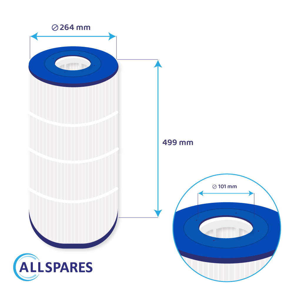 Filtro a cartuccia per piscina compatibile con Emaux Galaxy ICF100 / ICF100-CE