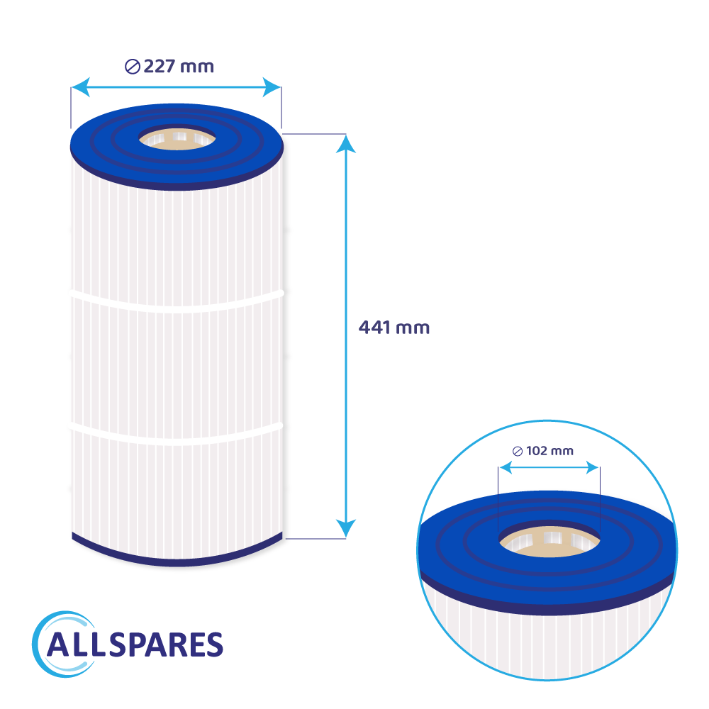 Filtro a cartuccia per piscina compatibile con Hayward StarClear CX760RE / CX0760RE / C751 / C0751