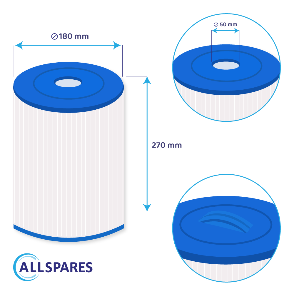 Filtro a cartuccia per piscina compatibile con Weltico C2 / 62612