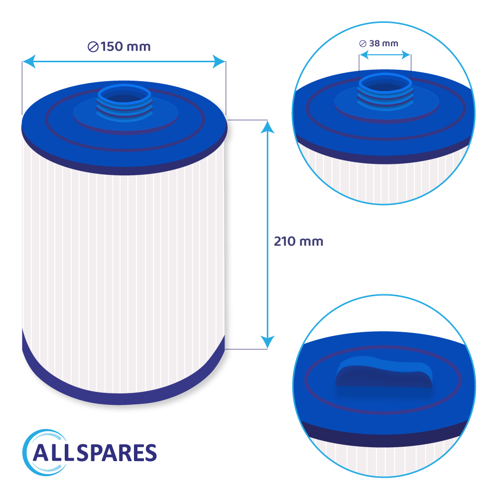 Filtro a cartuccia per minipiscina compatibile con PWW50 / 6CH-940 / 60401 / SC714