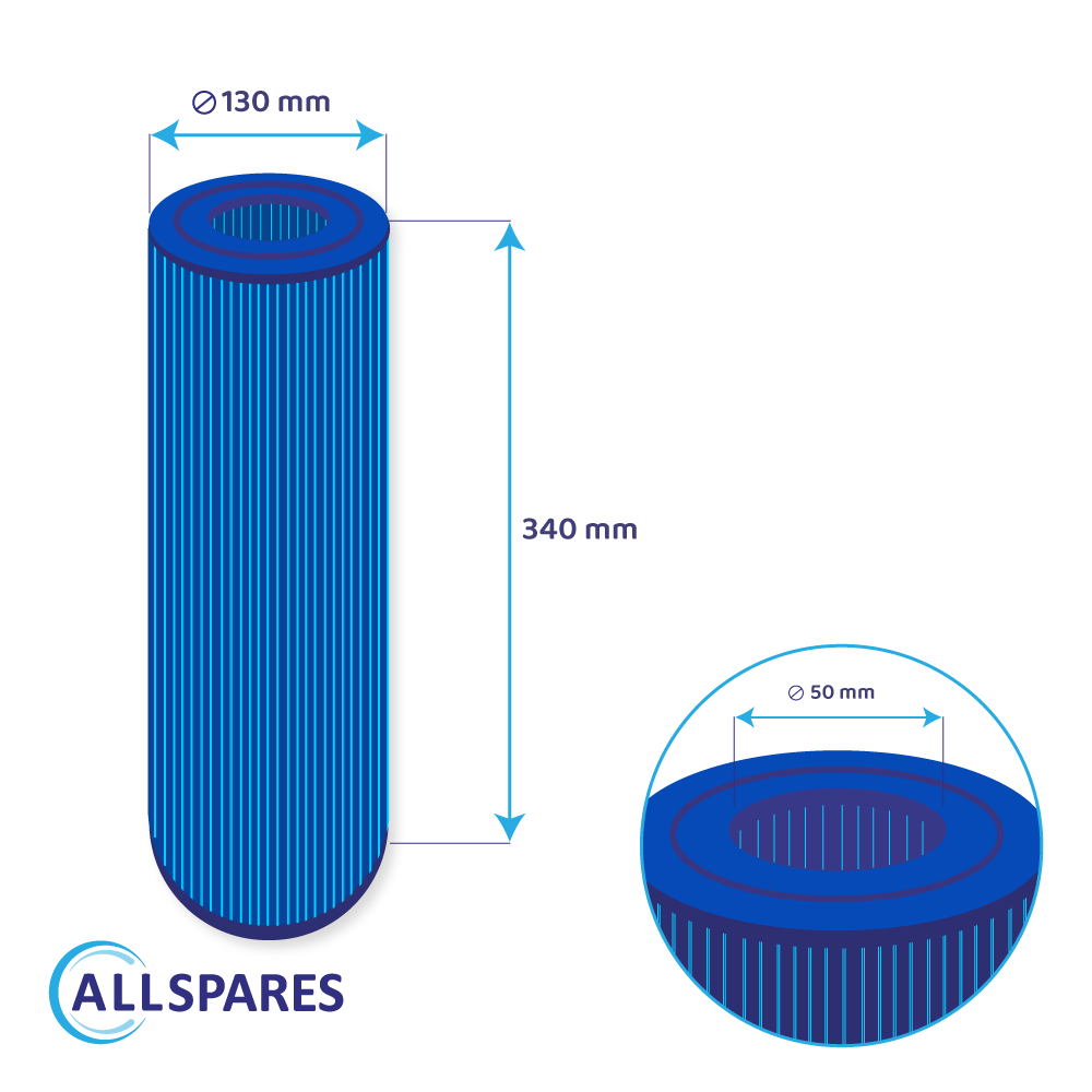 Filtro a cartuccia per minipiscina compatibile con PRB25-IN-M / 42513 / SC704-S (antibatterico)