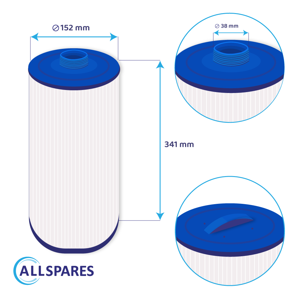 Filtro a cartuccia per minipiscina PTL50W-SV-P-4 / Blue Lagoon BLFS10 / 6CH-50