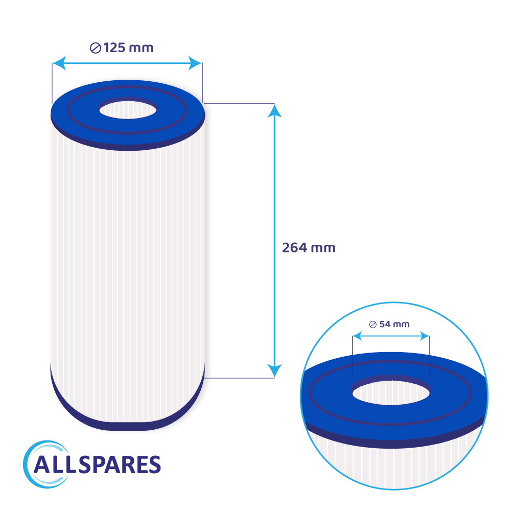 Filtro a cartuccia per minipiscina compatibile con Nemco 30 / DSF25-50 / C-4429 / FC-3082