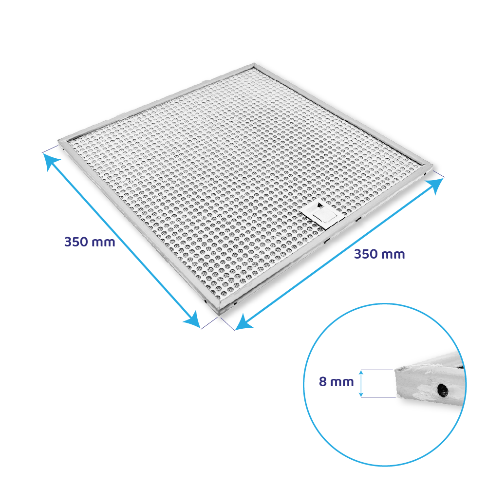 Whirlpool Filtro metallico antigrasso 350x350mm 482000099468