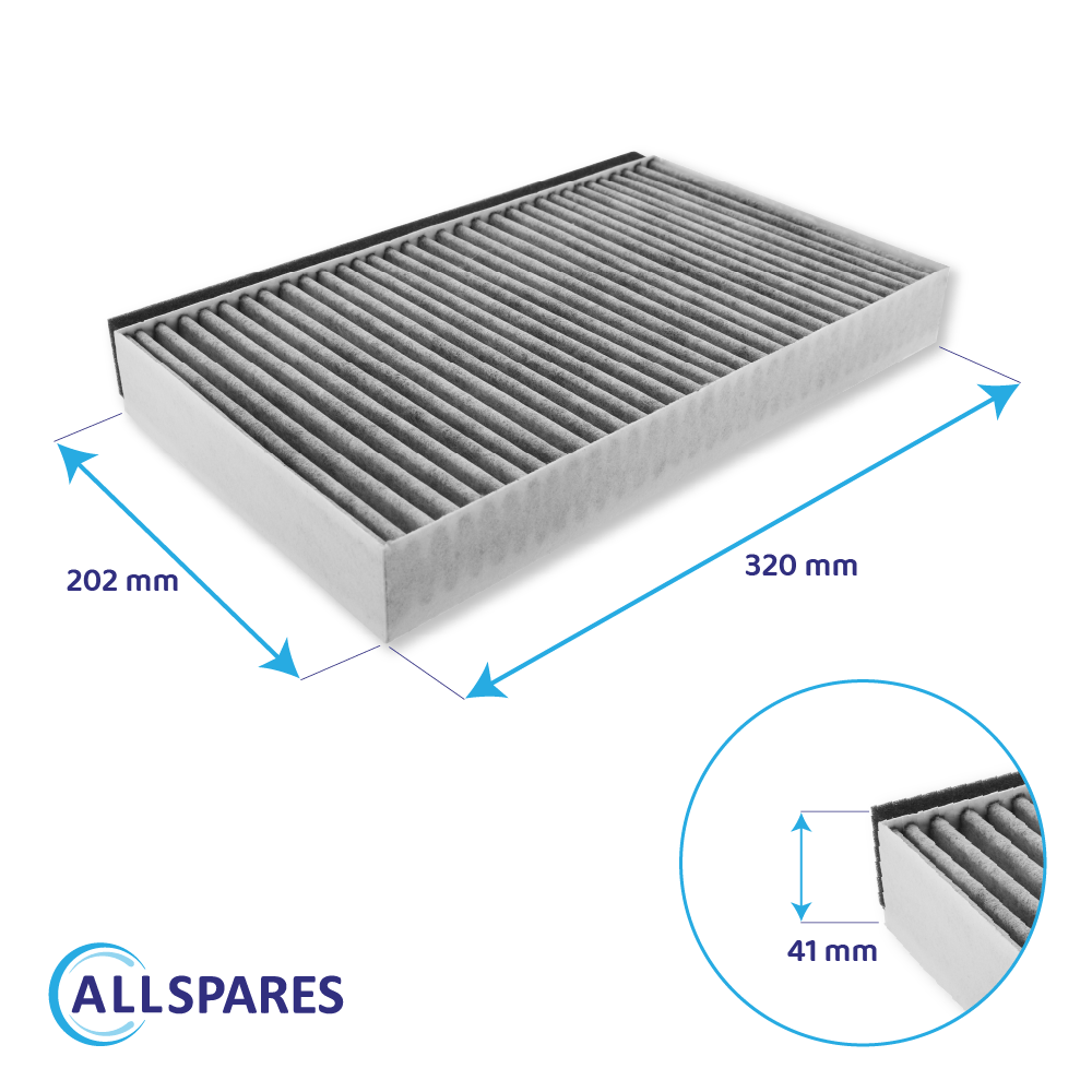 Filtro a carboni attivi compatibile con Blaupunkt CleanAir 11049702 / 11026771