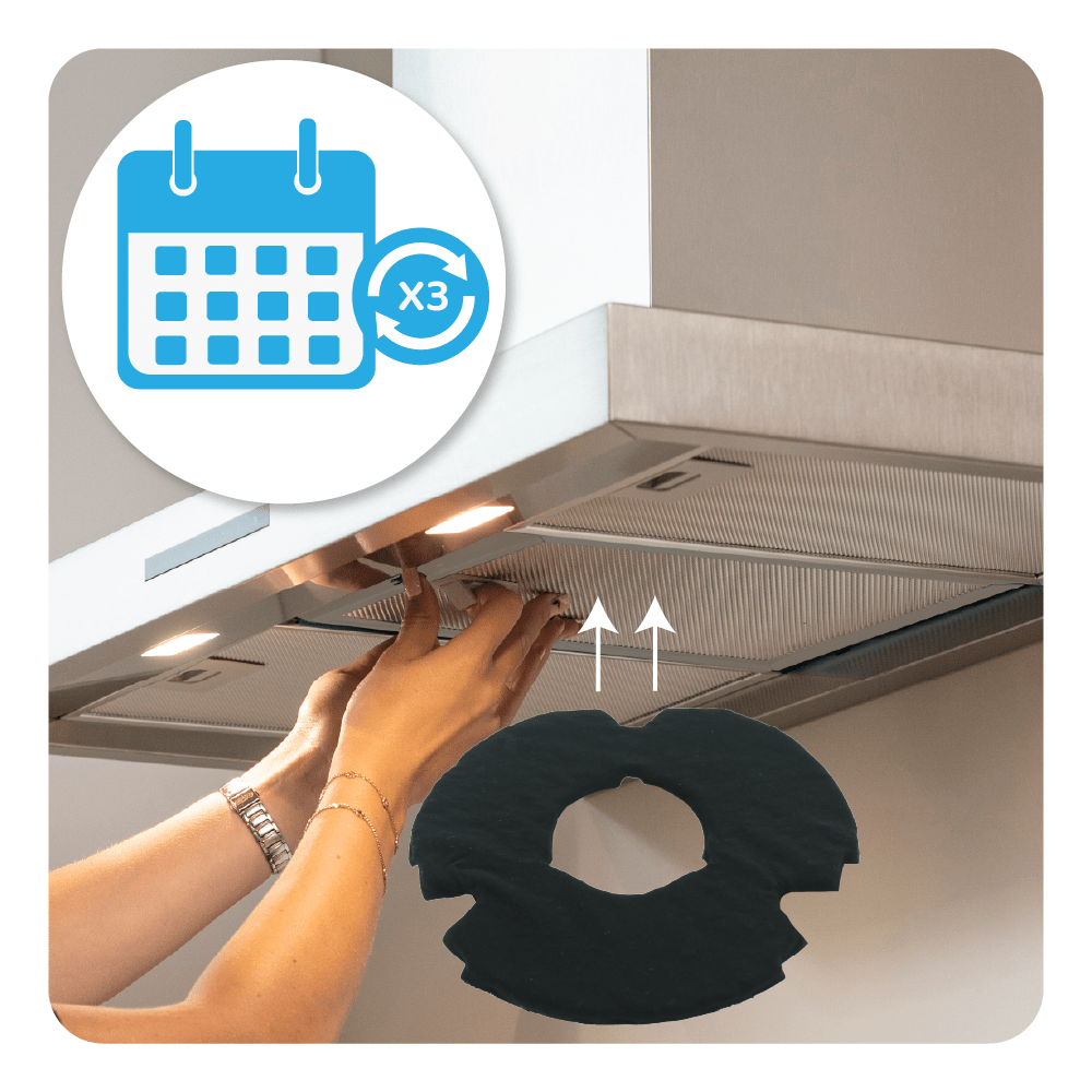 Filtro a carboni attivi rigenerabile (4 pz.) compatibile con Elica CFC0140384 / F00433/1