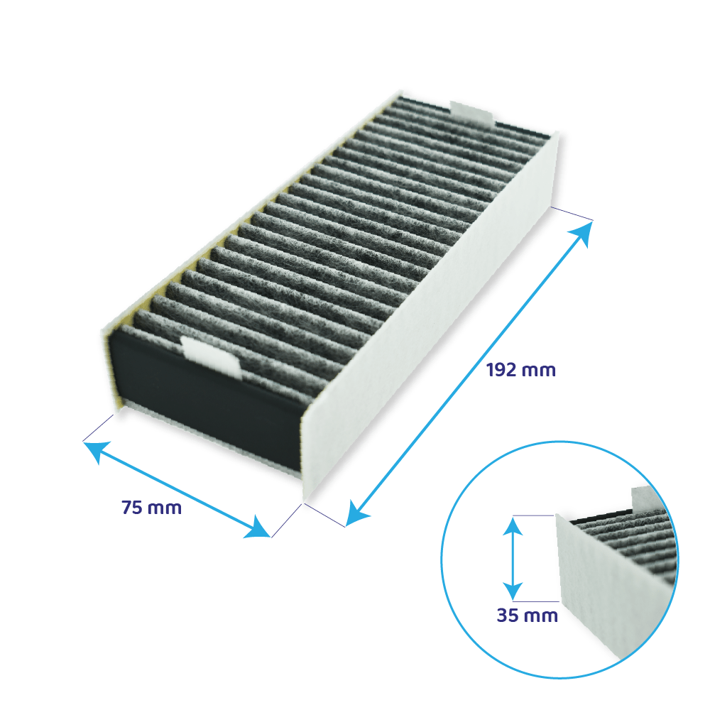 Set di filtri al carbone attivo CleanAir compatibile con Constructa 17007113 / Z821UD0 di AllSpares per piani cottura con cappa aspirante