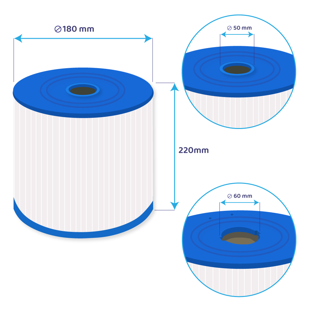 Filtro a cartuccia per Vita Spa PVT50W / Leisure Bay Spa / C-8350 / 80502 / VS50