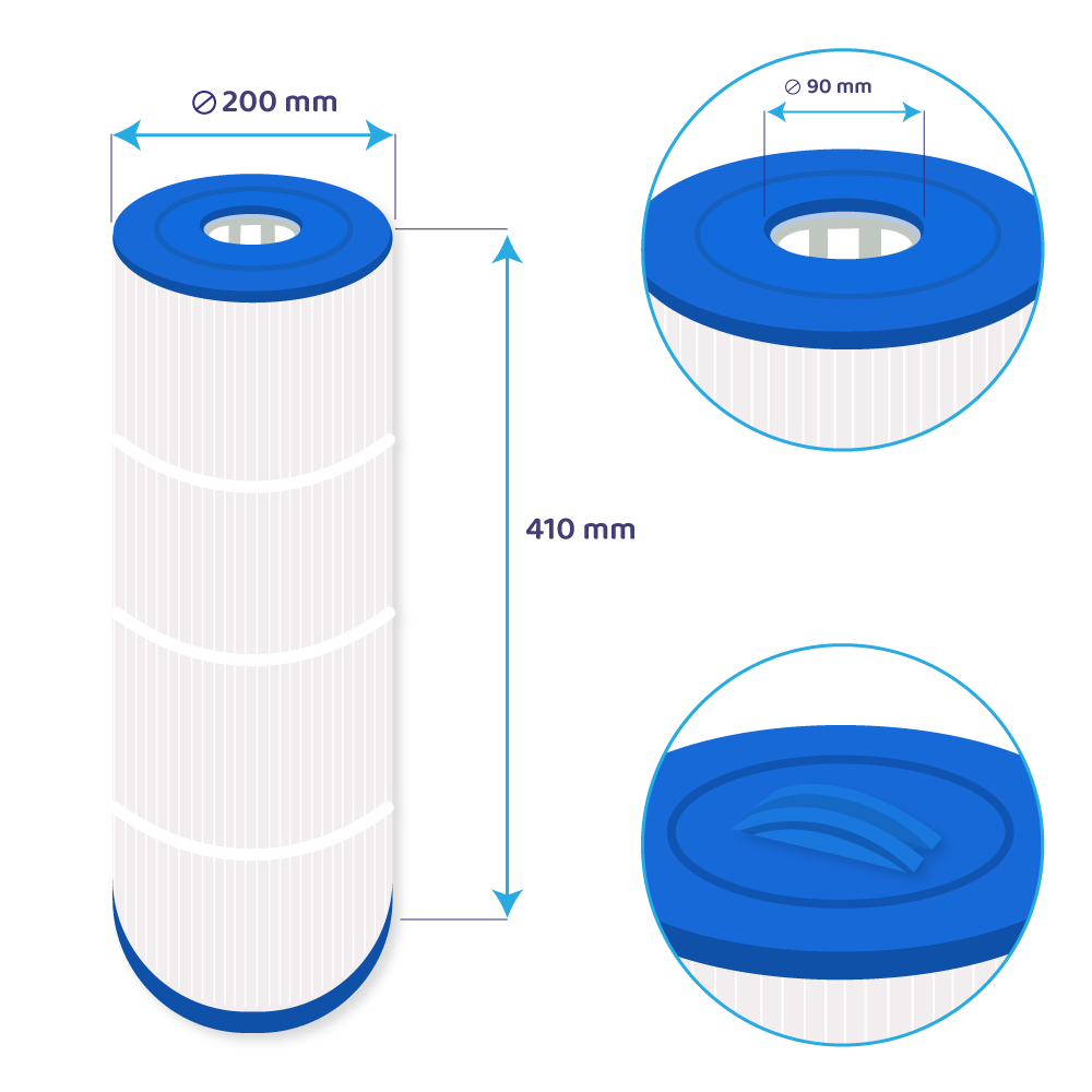 Filtro a cartuccia per minipiscina Caldera 100 / PCD100W / 81004 / C-8399 / SC775