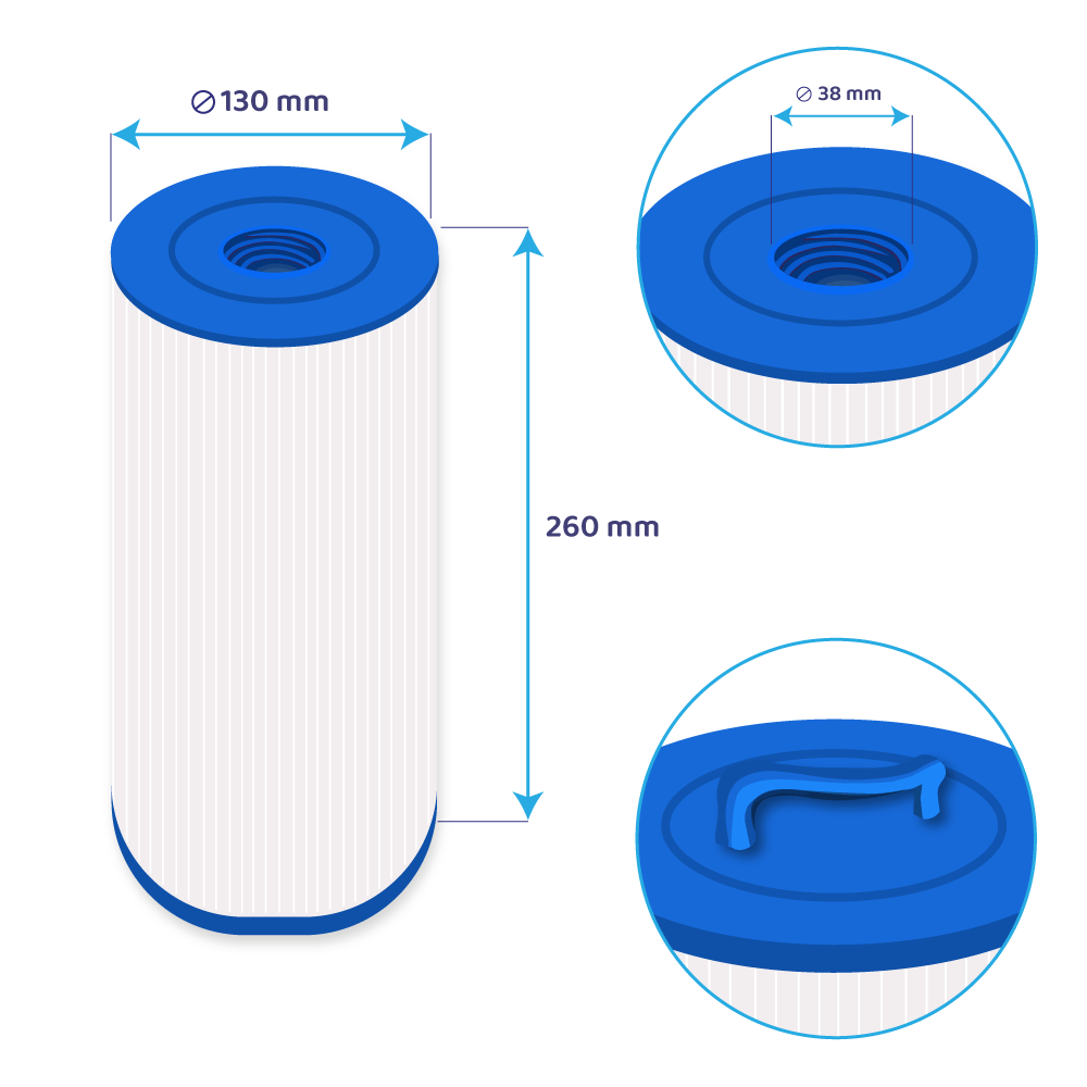 Filtro a cartuccia per minipiscina PWW50SHORT / 40372 / SC779