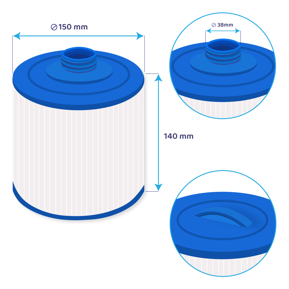 Filtro a cartuccia per minipiscina Sunrise PWW25SV-P3 / 6CH-924 / 60257 / SC798