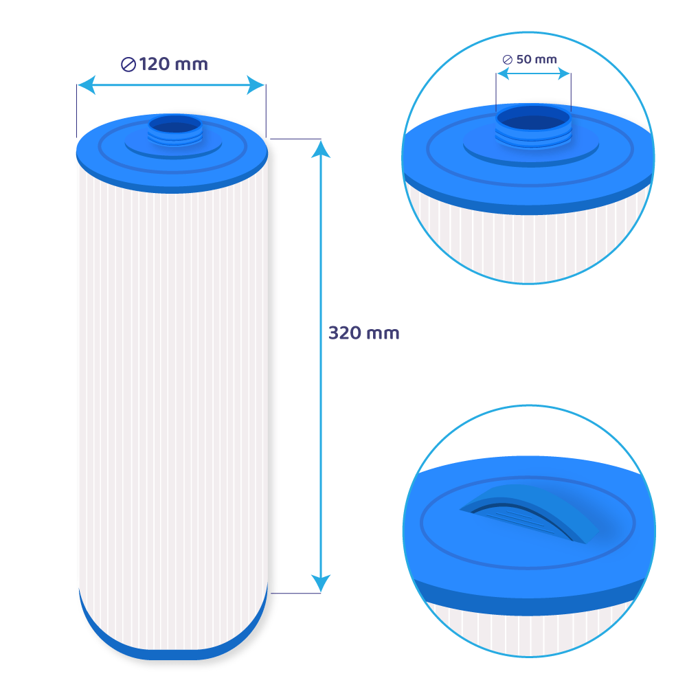 Filtro a cartuccia per minipiscina compatibile con Jacuzzi J400