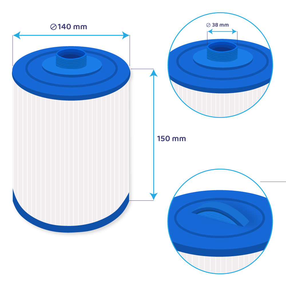 Filtro a cartuccia per minipiscina LA Spa / Vita Spa / PVT25P4 / 50272 / SC829