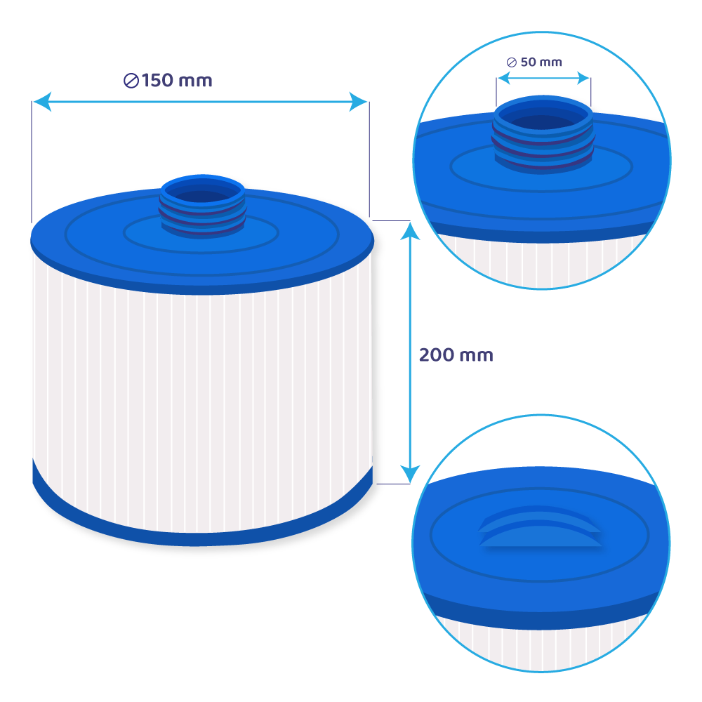 Filtro a cartuccia per minipiscina Bullfrog 10-2870 / PBF50 / 8CH-950 / SC830