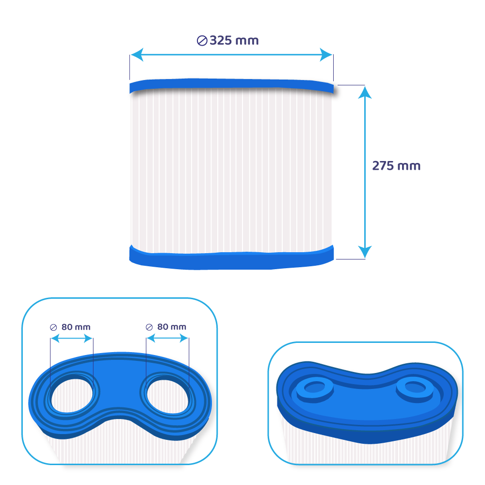 Filtro a cartuccia per minipiscina Hydropool compatibile con Serenity 4300, 4500, 5900