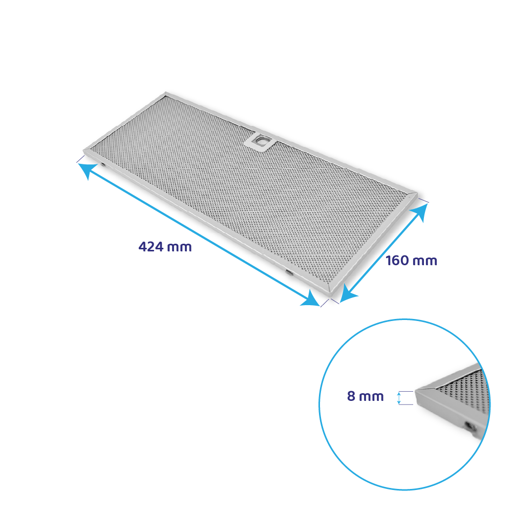 Juno Filtro metallico antigrasso (2 pz.) 160x424mm per JDA5541E / JDF904E5 / JDF904E6