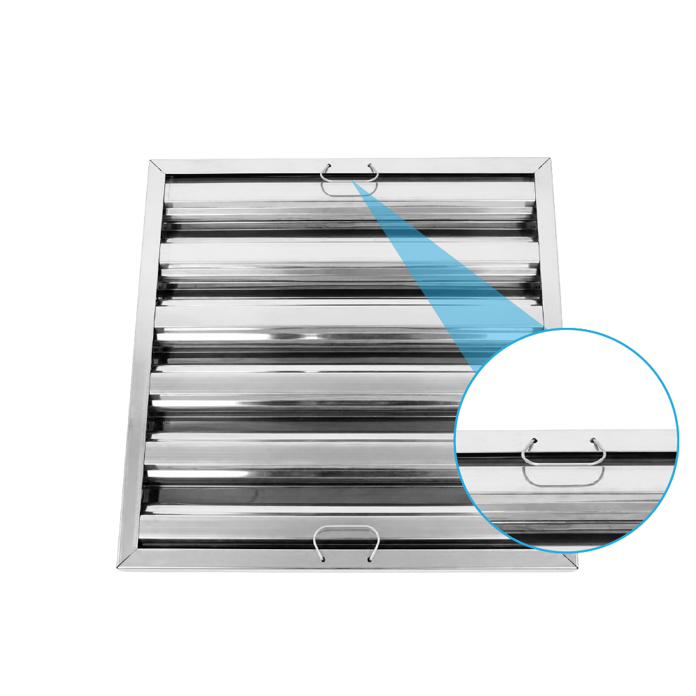Filtro a labirinto in acciaio inox 499x499x48mm Tipo B – antigrasso a lamelle per cappa aspirante professionale
