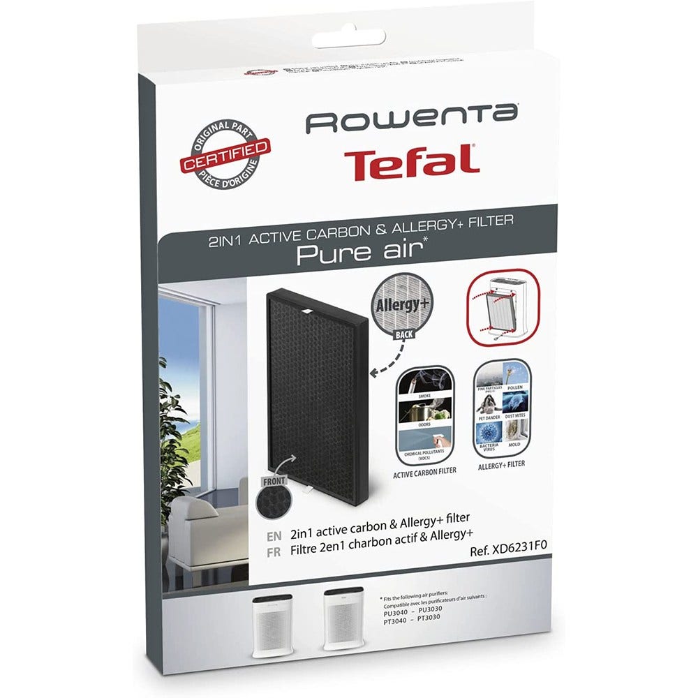 Rowenta Filtro 2 in 1 carboni attivi & Allergy+ per purificatore d'aria XD6231F0