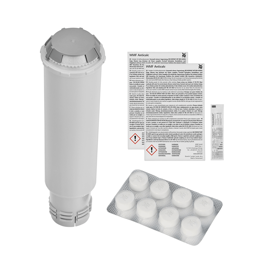 Set di manutenzione macchina da caffè Filtro acqua + Decalcificante + Pastiglie detergenti WMF Perfection 