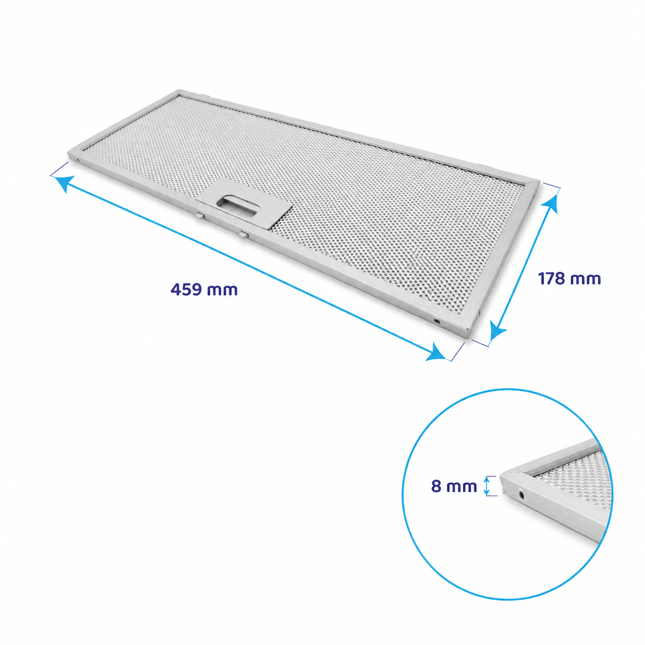 .Filtro metallico antigrasso 459x178mm compatibile con Turboair ALPI GREY... / GF03FC