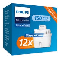 Philips Filtro acqua Micro X-Clean 12-pack (filtra PFAS) compatibile con BRITA Maxtra+