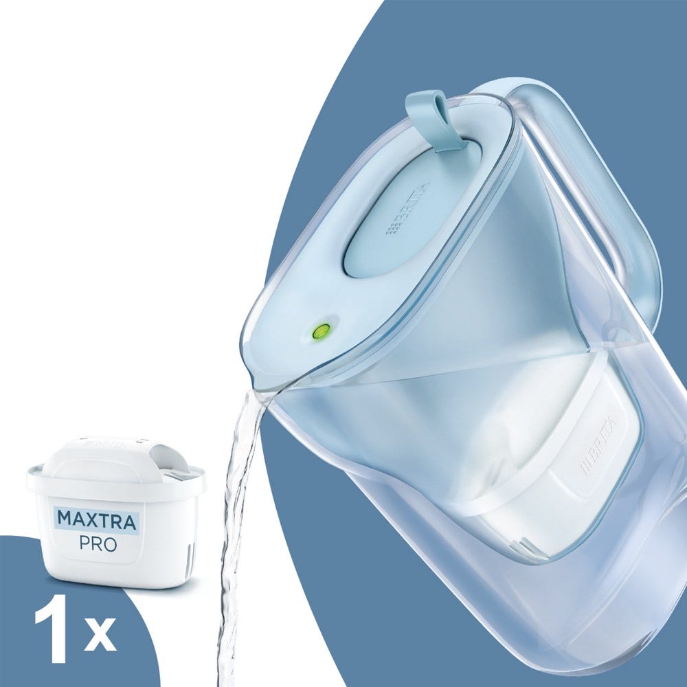 BRITA Caraffa filtrante 2.4L Style Eco Azzurro Polvere + Filtro MAXTRA PRO