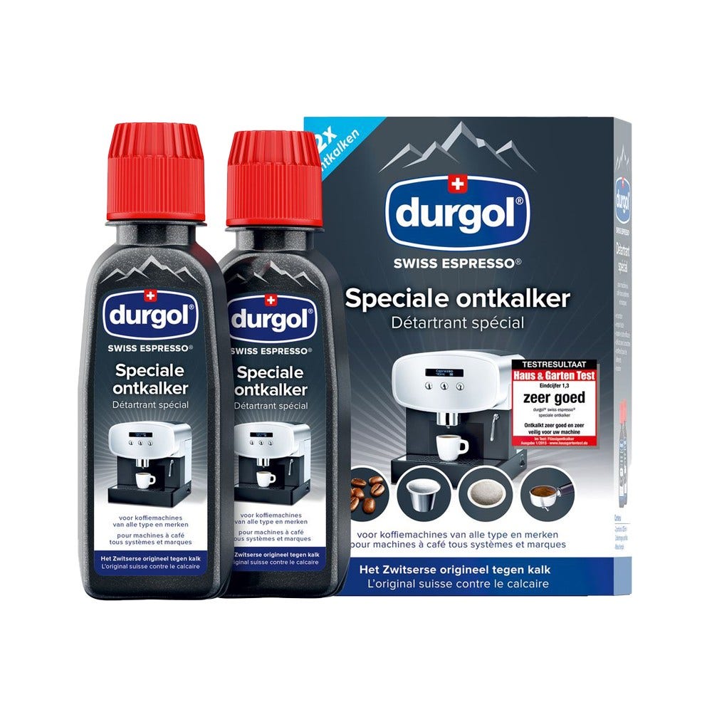 Durgol Kit manutenzione – Decalcificante (2x125ml) + PAastiglie per la pulizia (10x1,6gr)