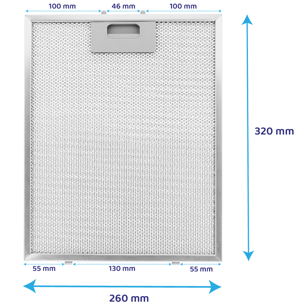 Indesit Filtro metallico antigrasso 320x260mm CVMA60N